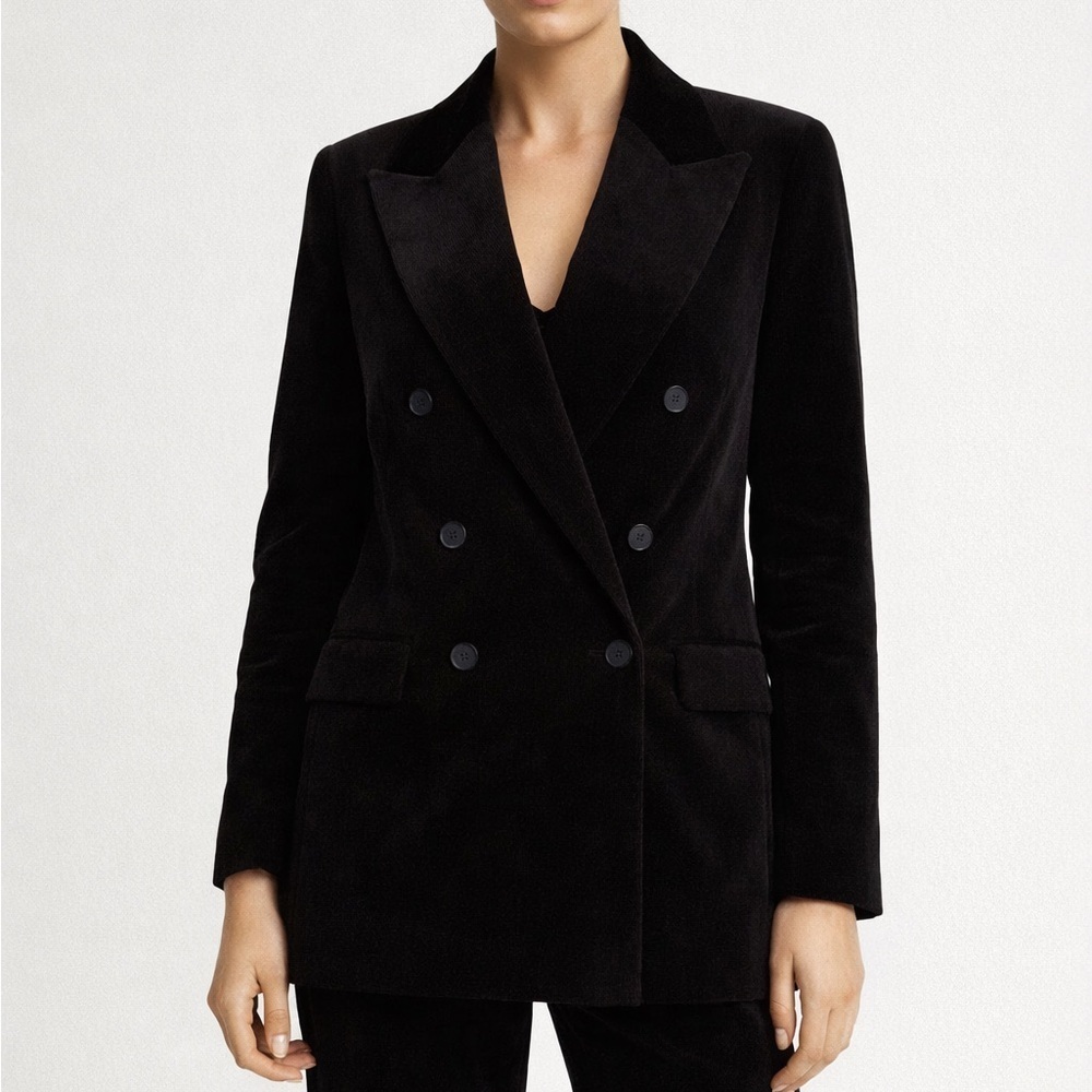 NEW All Saints Adlai Corduroy Double-Breasted Blazer Jacket size US 2